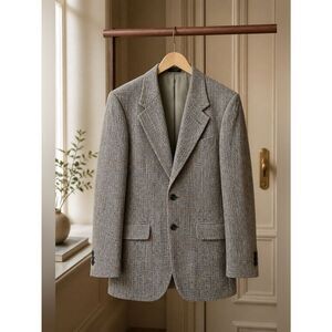 Classic Vintage Gray Tweed Men's Blazer 41R by Brookcraft